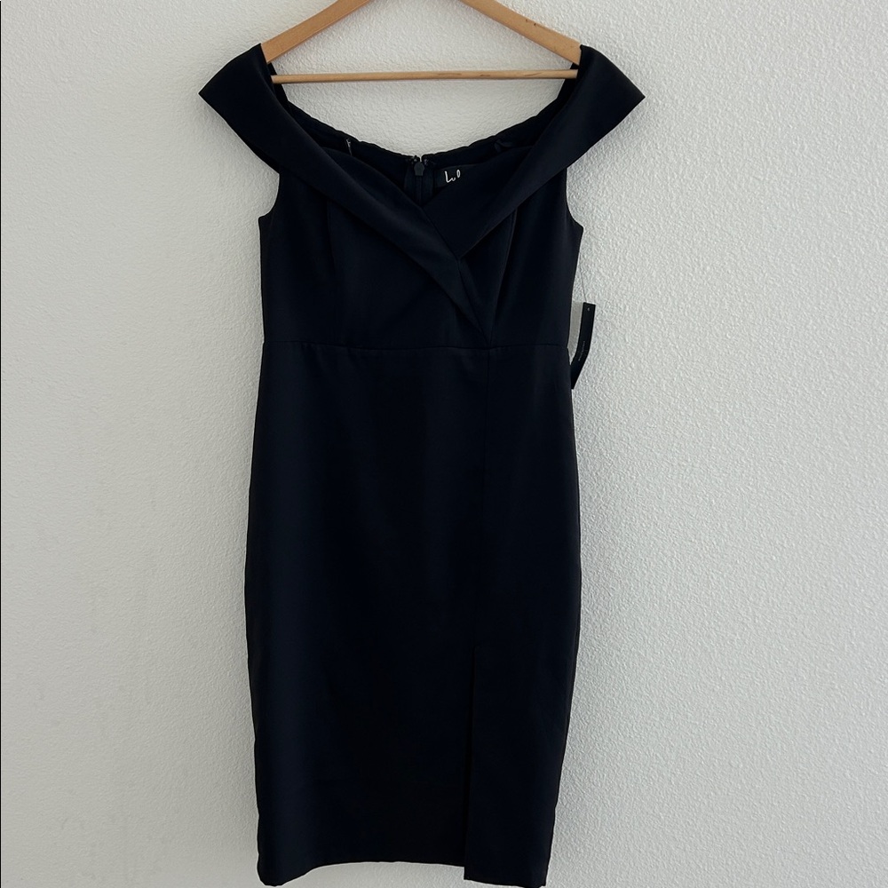 Lulu's Classic Off the Shoulder Black Dress